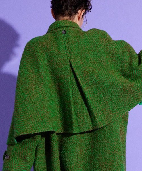 MAISON SPECIAL（メゾンスペシャル）の「ケープコート【MAISON SPECIAL/メゾンスペシャル】（ステンカラーコート・レディース・ブラウン/ブルー/ブラック/グリーン/マルチ・38/36）」の7枚目の写真