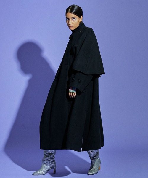 MAISON SPECIAL（メゾンスペシャル）の「ケープコート【MAISON SPECIAL/メゾンスペシャル】（ステンカラーコート・レディース・ブラウン/ブルー/ブラック/グリーン/マルチ・38/36）」の17枚目の写真