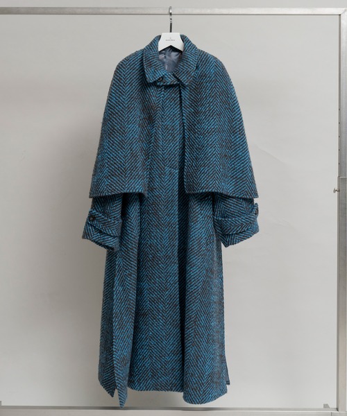 MAISON SPECIAL（メゾンスペシャル）の「ケープコート【MAISON SPECIAL/メゾンスペシャル】（ステンカラーコート・レディース・ブラウン/ブルー/ブラック/グリーン/マルチ・38/36）」の20枚目の写真