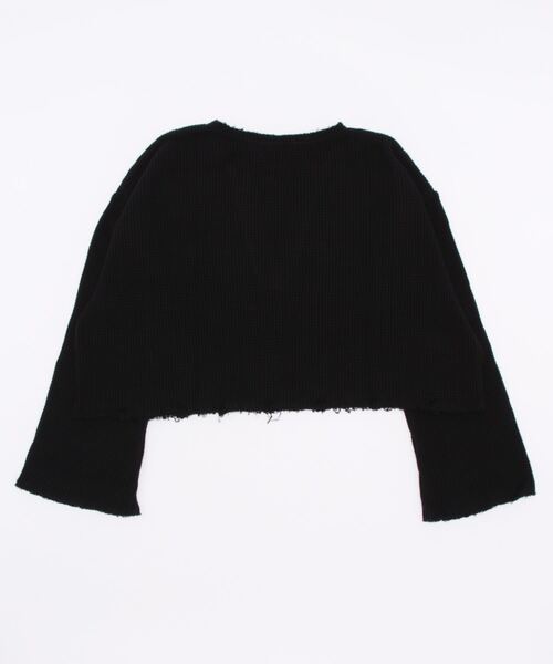 PAGEBOY(ページボーイ)の「CORE / ダメージワッフルトップス(Tシャツ/カットソー・レディース・ブラック/オフホワイト・FREE)」の12枚目の写真