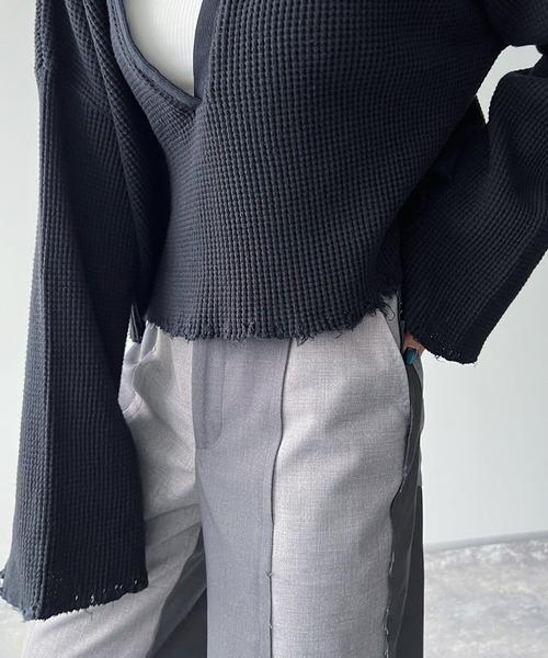 PAGEBOY(ページボーイ)の「CORE / ダメージワッフルトップス(Tシャツ/カットソー・レディース・ブラック/オフホワイト・FREE)」の17枚目の写真