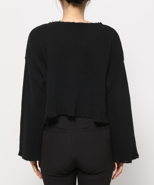 PAGEBOY(ページボーイ)の「CORE / ダメージワッフルトップス(Tシャツ/カットソー・レディース・ブラック/オフホワイト・FREE)」の16枚目の写真