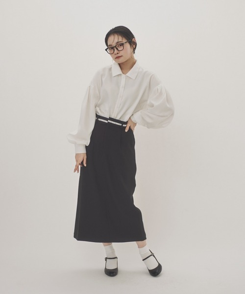 idem（イデム）の「【ZOZOTOWN限定】basic chic skirt/ベーシックナロースカート【Sサイズ展開あり】（スカート・レディース・キャメル/ブラック/アイボリー・SMALL/FREE）」の7枚目の写真