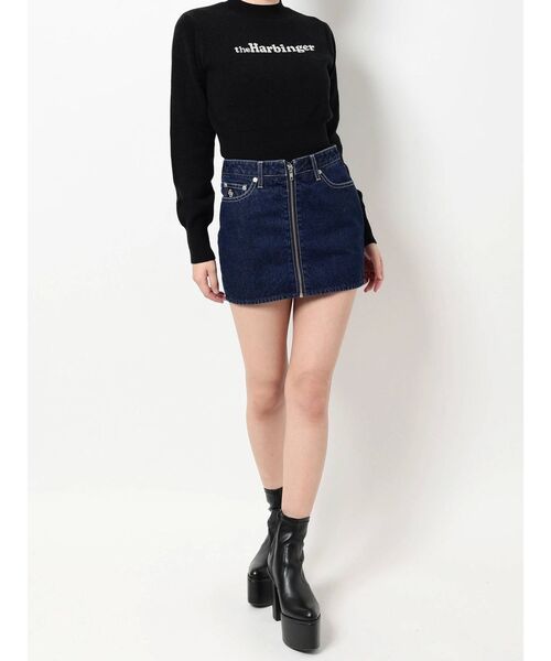 GYDA（ジェイダ）の「ハイウエスト ZIPデニム スカートライクショートパンツ（デニムスカート・レディース・ブラック/インディゴブルー・SMALL/MEDIUM）」の15枚目の写真