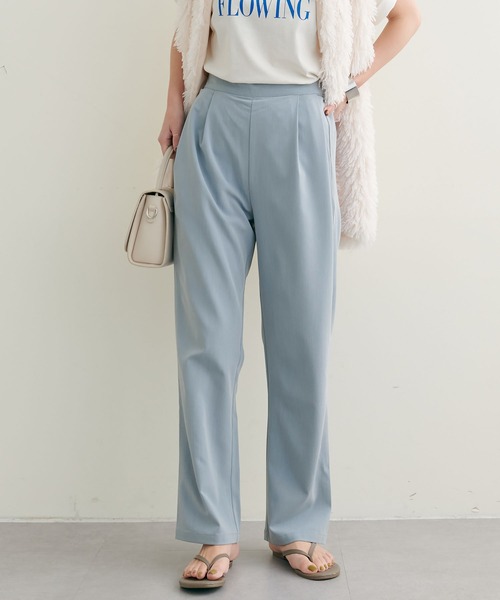 natural couture(ナチュラルクチュール)の「2022AWアイテム/セットアップ着用可/きれいめポリエステルレーヨンパンツ(その他パンツ・レディース・ピンク/ベージュ/オレンジ/サックスブルー/ネイビー・FREE)」の3枚目の写真