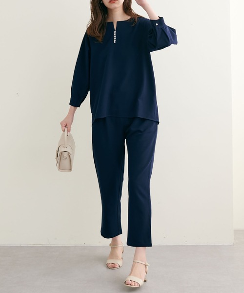 natural couture(ナチュラルクチュール)の「2022AWアイテム/セットアップ着用可/きれいめポリエステルレーヨンパンツ(その他パンツ・レディース・ピンク/ベージュ/オレンジ/サックスブルー/ネイビー・FREE)」の13枚目の写真