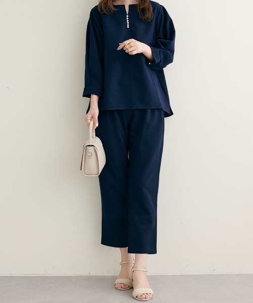 natural couture(ナチュラルクチュール)の「2022AWアイテム/セットアップ着用可/きれいめポリエステルレーヨンパンツ(その他パンツ・レディース・ピンク/ベージュ/オレンジ/サックスブルー/ネイビー・FREE)」の12枚目の写真