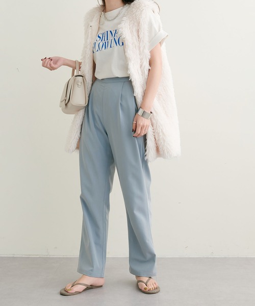 natural couture(ナチュラルクチュール)の「2022AWアイテム/セットアップ着用可/きれいめポリエステルレーヨンパンツ(その他パンツ・レディース・ピンク/ベージュ/オレンジ/サックスブルー/ネイビー・FREE)」の16枚目の写真