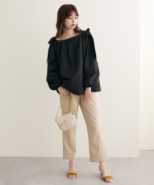 natural couture(ナチュラルクチュール)の「2022AWアイテム/セットアップ着用可/きれいめポリエステルレーヨンパンツ(その他パンツ・レディース・ピンク/ベージュ/オレンジ/サックスブルー/ネイビー・FREE)」の9枚目の写真