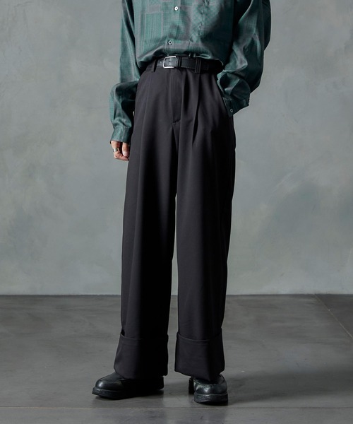 NILWAY（ニルウェイ）の「ロールアップワイドストレートパンツ/スラックス（スラックス・メンズ・ブラック/カーキ/アイボリー・SMALL/MEDIUM/LARGE）」の14枚目の写真