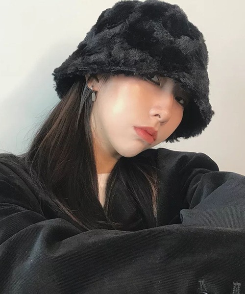 Auntie Rosa(アンティローザ)の「シンプルファーハット(ハット・レディース・ホワイト/ブラック/ベージュ・FREE)」の3枚目の写真