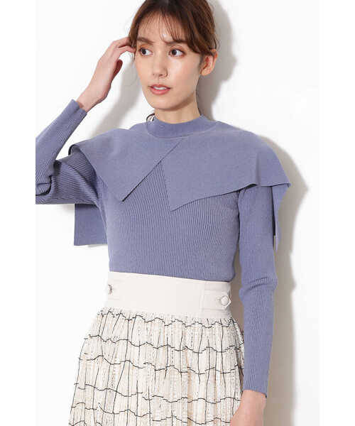 JILL STUART（ジルスチュアート）の「◆ケープ2Wayニット（ニット/セーター・レディース・ブラウン/ブラック/ブルー・FREE）」の3枚目の写真