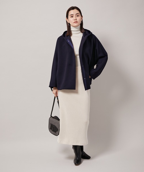 ROPE'(ロペ)の「【一部直営店舗・WEB限定】ダンボールパーカーハーフコート(パーカー・レディース・ベージュ/ネイビー/オフホワイト/ピンク/ラベンダー・38/36)」の13枚目の写真