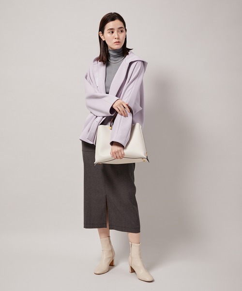 ROPE'(ロペ)の「【一部直営店舗・WEB限定】ダンボールパーカーハーフコート(パーカー・レディース・ベージュ/ネイビー/オフホワイト/ピンク/ラベンダー・38/36)」の14枚目の写真