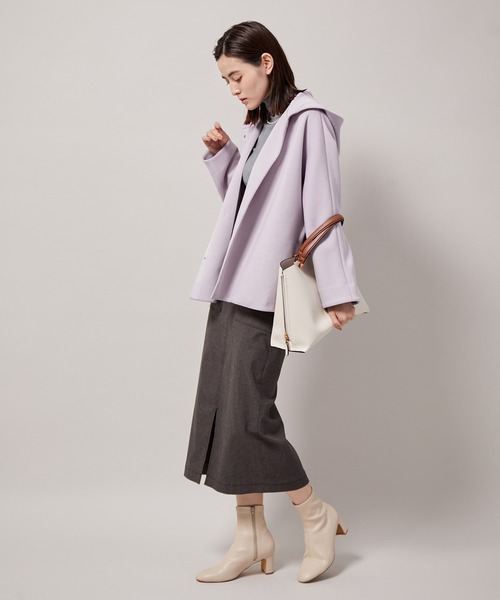 ROPE'(ロペ)の「【一部直営店舗・WEB限定】ダンボールパーカーハーフコート(パーカー・レディース・ベージュ/ネイビー/オフホワイト/ピンク/ラベンダー・38/36)」の15枚目の写真