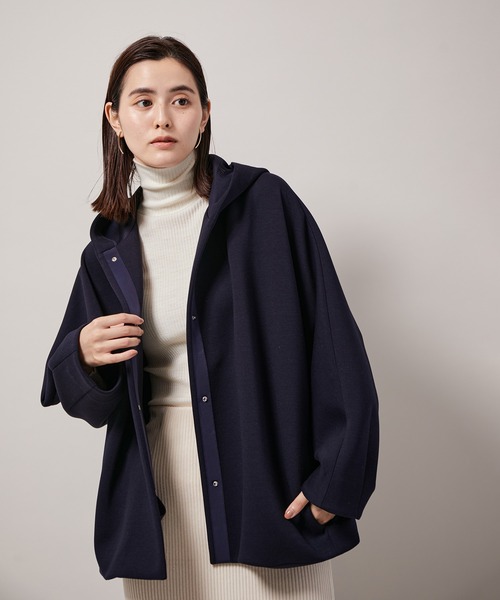 ROPE'(ロペ)の「【一部直営店舗・WEB限定】ダンボールパーカーハーフコート(パーカー・レディース・ベージュ/ネイビー/オフホワイト/ピンク/ラベンダー・38/36)」の18枚目の写真