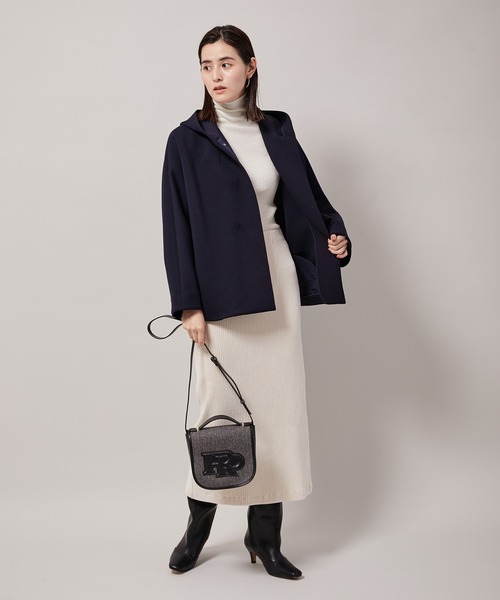 ROPE'(ロペ)の「【一部直営店舗・WEB限定】ダンボールパーカーハーフコート(パーカー・レディース・ベージュ/ネイビー/オフホワイト/ピンク/ラベンダー・38/36)」の8枚目の写真