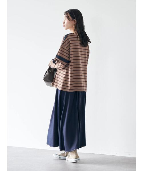 earth music&ecology（アースミュージックアンドエコロジー）の「配色ステッチスカート（スカート・レディース・ベージュ/ネイビー/バーガンディー・S/M）」の13枚目の写真
