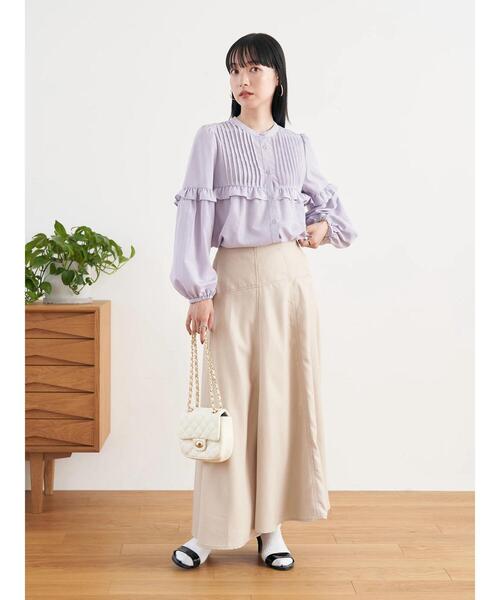 earth music&ecology（アースミュージックアンドエコロジー）の「配色ステッチスカート（スカート・レディース・ベージュ/ネイビー/バーガンディー・S/M）」の18枚目の写真