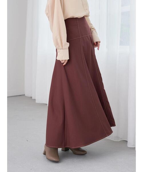 earth music&ecology（アースミュージックアンドエコロジー）の「配色ステッチスカート（スカート・レディース・ベージュ/ネイビー/バーガンディー・S/M）」の21枚目の写真