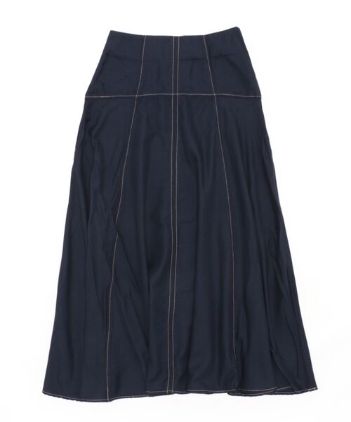 earth music&ecology（アースミュージックアンドエコロジー）の「配色ステッチスカート（スカート・レディース・ベージュ/ネイビー/バーガンディー・S/M）」の5枚目の写真