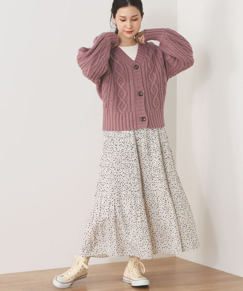 カーディガン BEAMS HEART / ケーブル ショート カーディガン レディース BEAMS HEART カーディガン / ケーブル ショート レディース