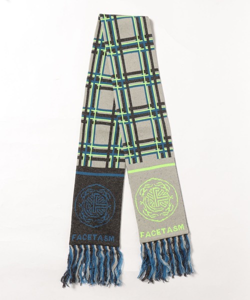 FACETASM（ファセッタズム）の「FACETASM/ファセッタズム EMBLEM SOCCER MUFFLER マフラー（マフラー・メンズ・ライトグレー/ブラック/チャコール・ONE SIZE）」の3枚目の写真