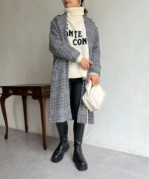 prose verse(プロズヴェール)の「グレンチェックチェスターコート(チェスターコート・レディース・ブラック/ブラウン・MEDIUM/LARGE)」の18枚目の写真