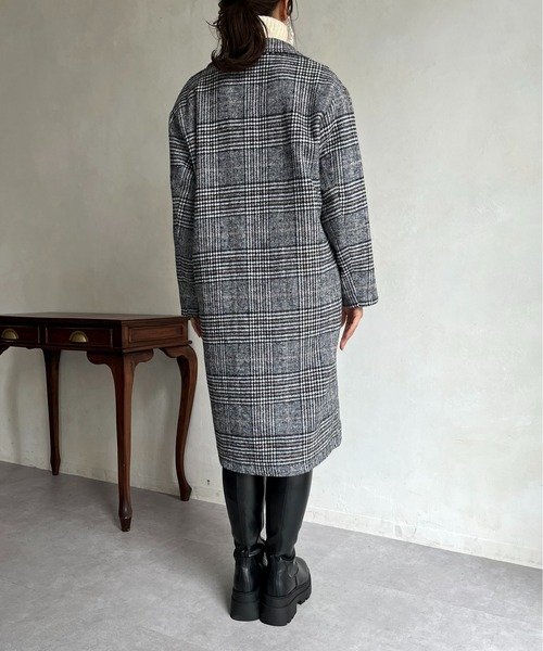 prose verse(プロズヴェール)の「グレンチェックチェスターコート(チェスターコート・レディース・ブラック/ブラウン・MEDIUM/LARGE)」の19枚目の写真