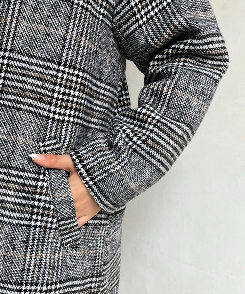 prose verse(プロズヴェール)の「グレンチェックチェスターコート(チェスターコート・レディース・ブラック/ブラウン・MEDIUM/LARGE)」の5枚目の写真