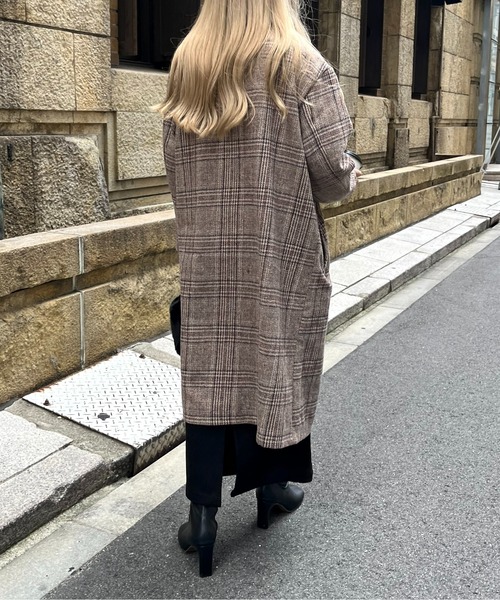 prose verse(プロズヴェール)の「グレンチェックチェスターコート(チェスターコート・レディース・ブラック/ブラウン・MEDIUM/LARGE)」の13枚目の写真