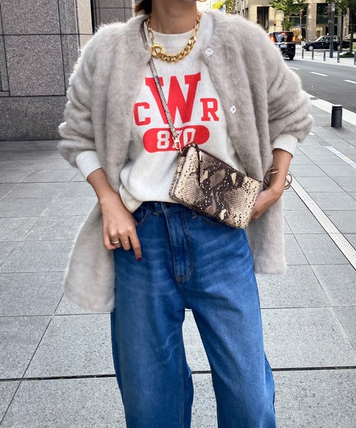 DouDou（ドゥドゥ）の「シャギーニットカーディガン（カーディガン/ボレロ・レディース・オフホワイト/グレイッシュベージュ/ブルー・FREE）」の3枚目の写真