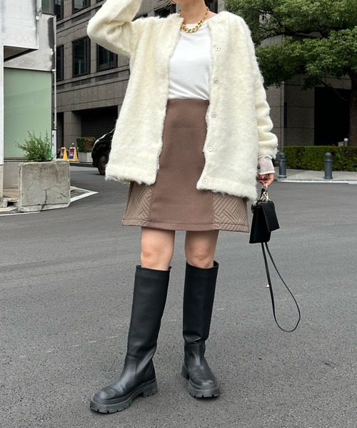 DouDou（ドゥドゥ）の「シャギーニットカーディガン（カーディガン/ボレロ・レディース・オフホワイト/グレイッシュベージュ/ブルー・FREE）」の7枚目の写真