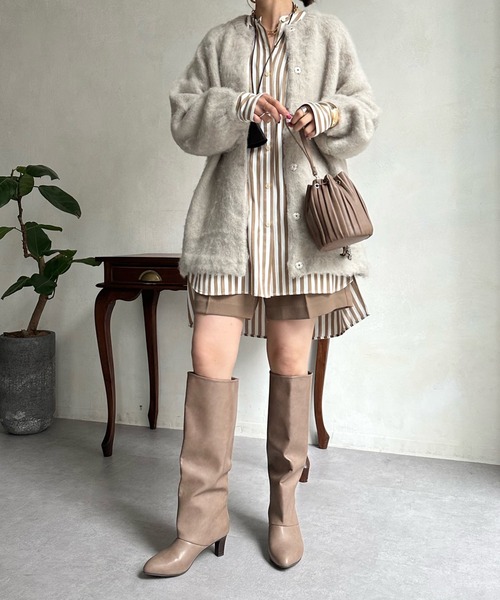 DouDou（ドゥドゥ）の「シャギーニットカーディガン（カーディガン/ボレロ・レディース・オフホワイト/グレイッシュベージュ/ブルー・FREE）」の12枚目の写真