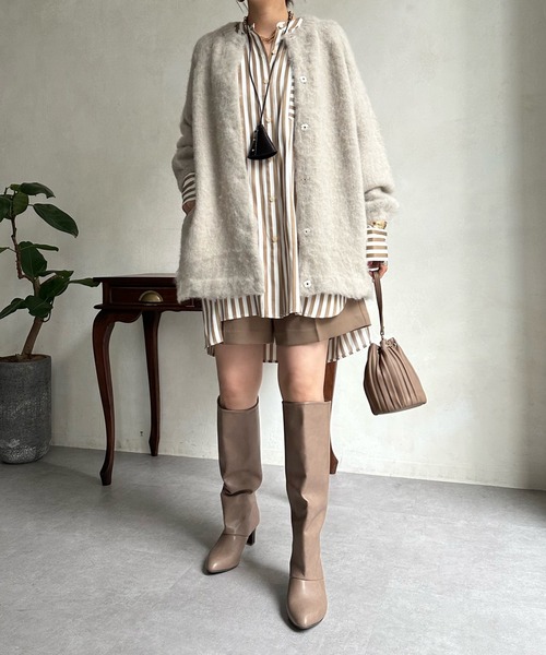 DouDou（ドゥドゥ）の「シャギーニットカーディガン（カーディガン/ボレロ・レディース・オフホワイト/グレイッシュベージュ/ブルー・FREE）」の18枚目の写真