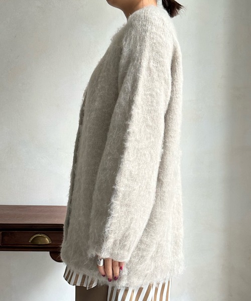 DouDou（ドゥドゥ）の「シャギーニットカーディガン（カーディガン/ボレロ・レディース・オフホワイト/グレイッシュベージュ/ブルー・FREE）」の19枚目の写真