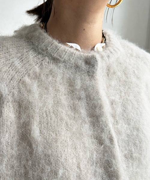 DouDou（ドゥドゥ）の「シャギーニットカーディガン（カーディガン/ボレロ・レディース・オフホワイト/グレイッシュベージュ/ブルー・FREE）」の22枚目の写真