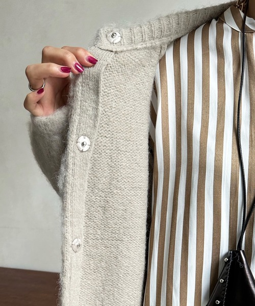DouDou（ドゥドゥ）の「シャギーニットカーディガン（カーディガン/ボレロ・レディース・オフホワイト/グレイッシュベージュ/ブルー・FREE）」の16枚目の写真