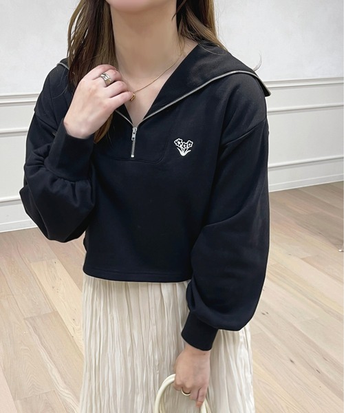 apres jour(アプレジュール)の「ハーフジップスウェット【ZOZOTOWN限定アイテム】(スウェット・レディース・ブラック/アイボリー/ライトピンク/マスタード・X-LARGE/フリー)」の15枚目の写真