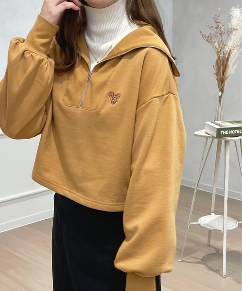 apres jour(アプレジュール)の「ハーフジップスウェット【ZOZOTOWN限定アイテム】(スウェット・レディース・ブラック/アイボリー/ライトピンク/マスタード・X-LARGE/フリー)」の16枚目の写真
