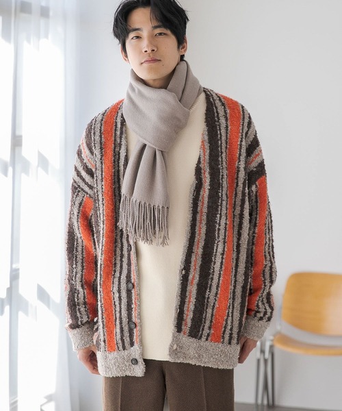 niko and...（ニコアンド）の「ブークレアソートニットVネックカーディガン（Tシャツ/カットソー・メンズ・ベージュ/チャコール/グリーン・MEDIUM/LARGE）」の2枚目の写真