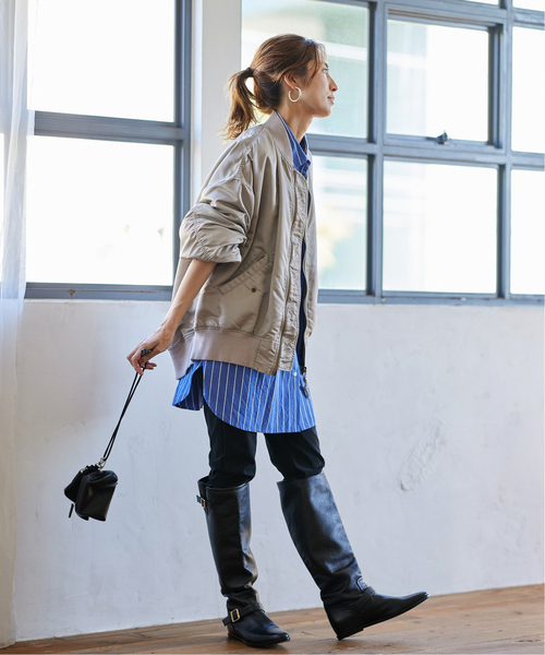 FRAMeWORK（フレームワーク）の「≪追加≫【一部店舗・WEB限定】ナイロンツイルMA-1（MA-1・レディース・ライトグレー/オリーブ/ブラウン系その他・38/36）」の6枚目の写真