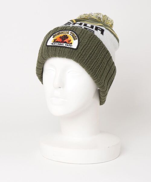 AMERICAN NEEDLE（アメリカンニードル）の「LAIDBACK / American Needle アメリカンニードル NATIONEL PARK PONPON PILLOW LINE KNIT CAP（ニットキャップ/ビーニー・レディース・オリーブ/ネイビー・FREE）」の4枚目の写真