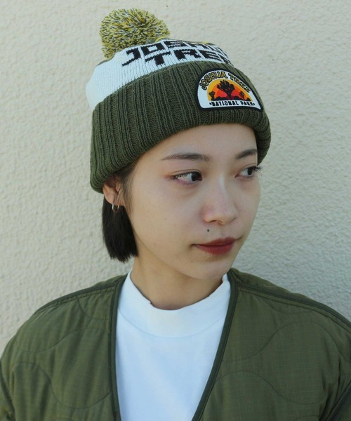 AMERICAN NEEDLE（アメリカンニードル）の「LAIDBACK / American Needle アメリカンニードル NATIONEL PARK PONPON PILLOW LINE KNIT CAP（ニットキャップ/ビーニー・レディース・オリーブ/ネイビー・FREE）」の6枚目の写真