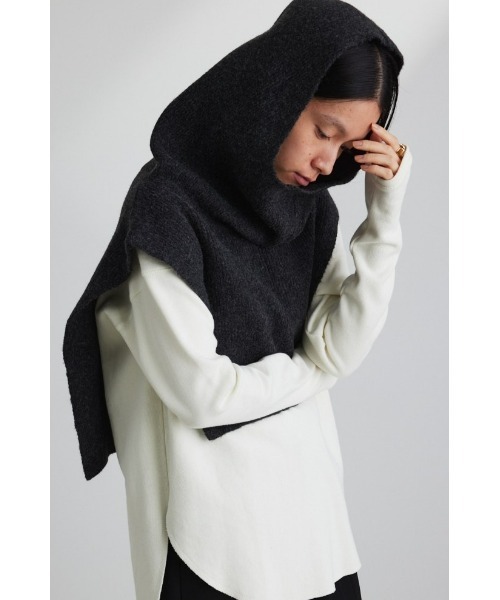STYLEMIXER(スタイルミキサー)の「フードネックウォーマー(ネックウォーマー/スヌード・レディース・ブラック/グレー・FREE)」の2枚目の写真