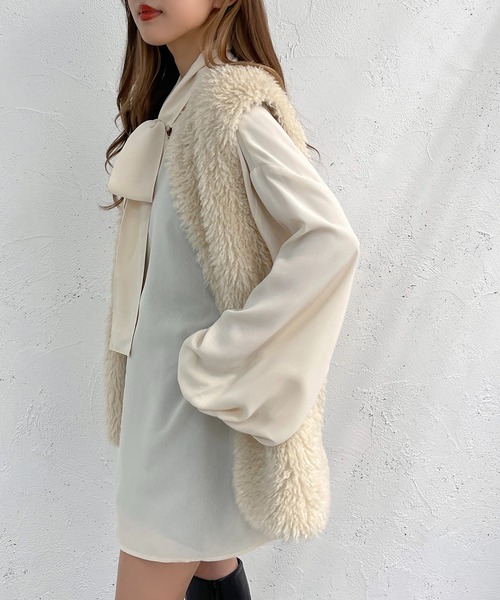 apres jour mignon（アプレジュールミニョン）の「ボウタイチュニック【ZOZOTOWN限定アイテム】（シャツ/ブラウス・レディース・オフホワイト/ブラック/アイボリー・フリー/X-LARGE）」の13枚目の写真