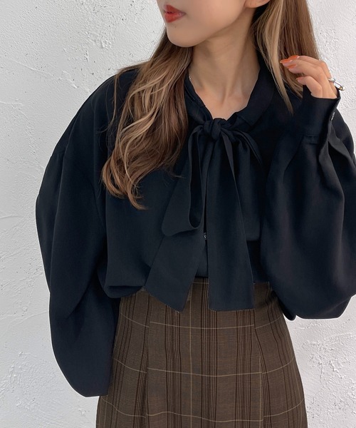 apres jour mignon（アプレジュールミニョン）の「ボウタイチュニック【ZOZOTOWN限定アイテム】（シャツ/ブラウス・レディース・オフホワイト/ブラック/アイボリー・フリー/X-LARGE）」の18枚目の写真