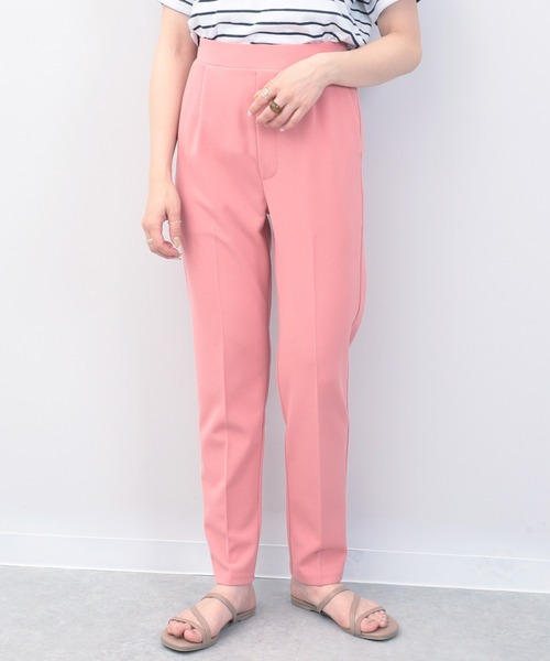 mil（ミル）の「カットジョーゼットテーパードパンツ（その他パンツ・レディース・グリーン/ピンク・M/S）」の2枚目の写真