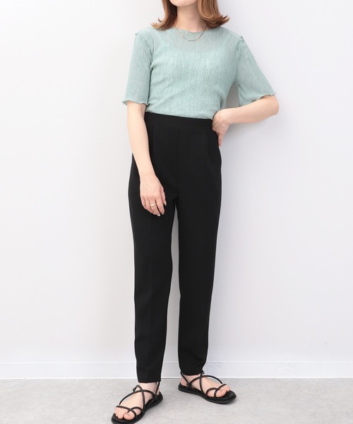 mil（ミル）の「カットジョーゼットテーパードパンツ（その他パンツ・レディース・グリーン/ピンク・M/S）」の3枚目の写真