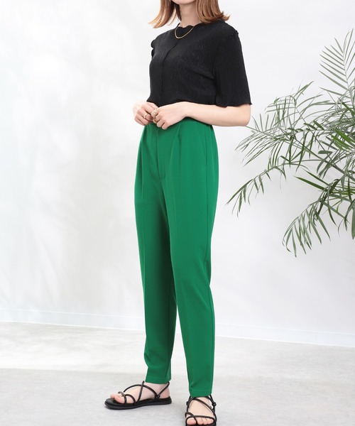 mil（ミル）の「カットジョーゼットテーパードパンツ（その他パンツ・レディース・グリーン/ピンク・M/S）」の9枚目の写真